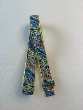 Womens Douglas Paquette Size L Paisley Print Belt Vintage